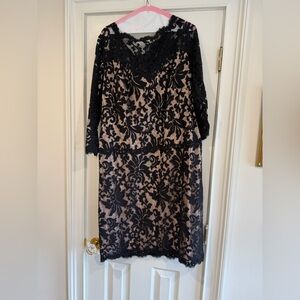 Tadashi Shoji Black Lace Long Sleeve Dress